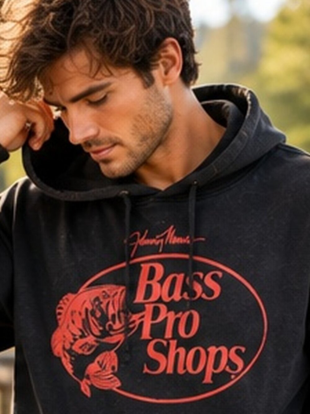 Bass Pro Shops Johnny Morris Thrashed Hoodie S Distressed Grunge Faded Fishing - Picture 4 of 9